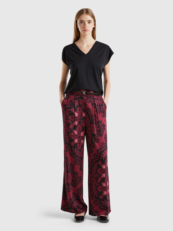 Flowy flower trousers Women