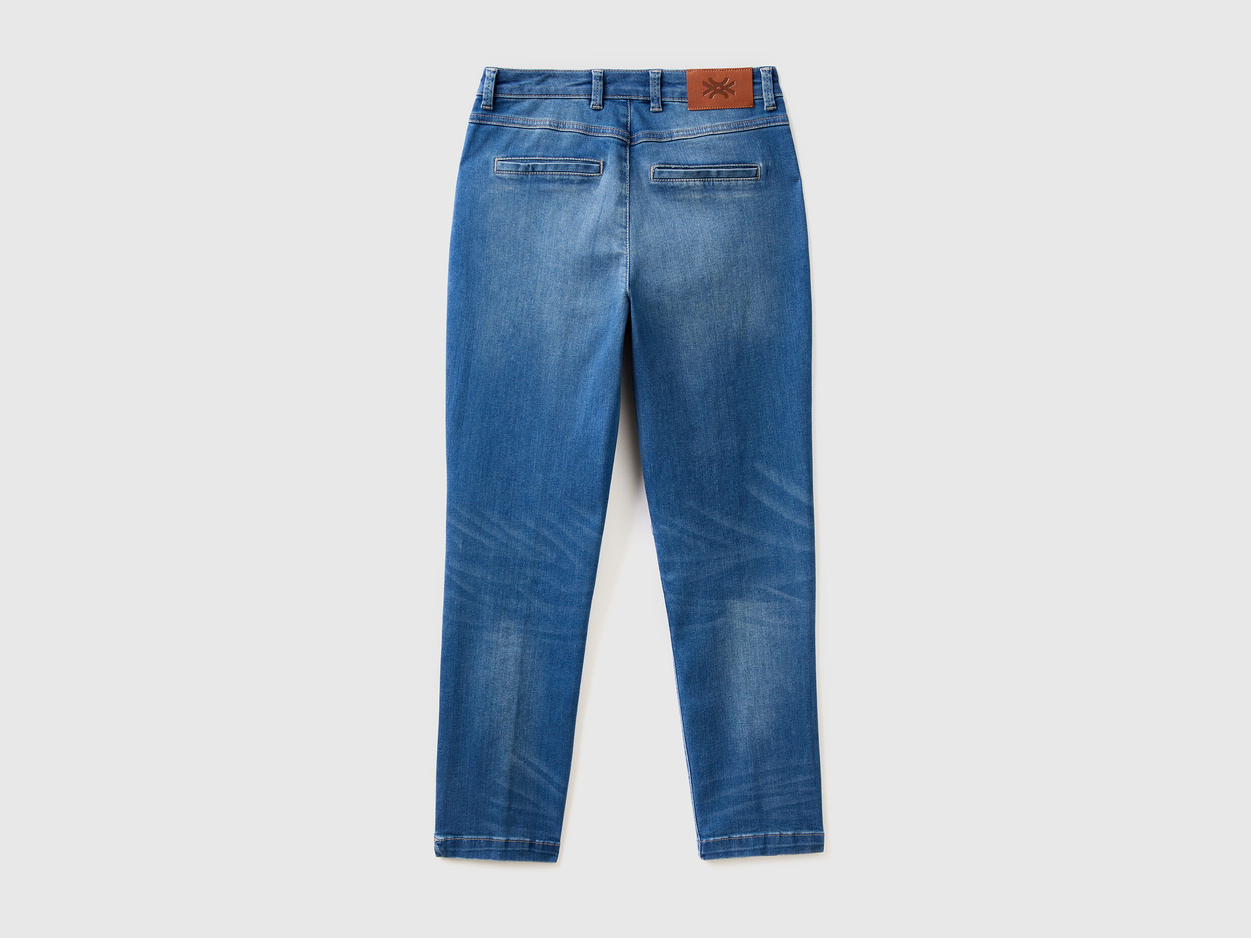 Slim fit denim chinos Blue Benetton