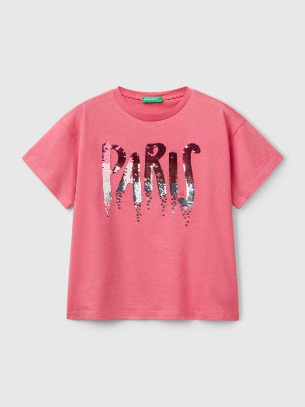 T-shirt with print and sequins Junior Girl