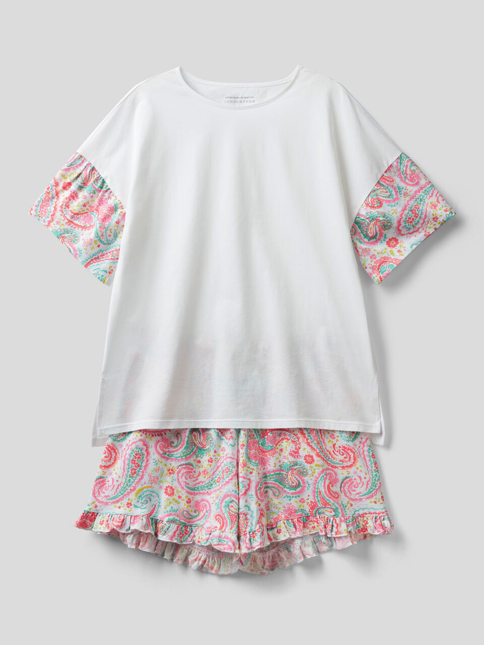 100% cotton pyjamas with ruffles image number 1