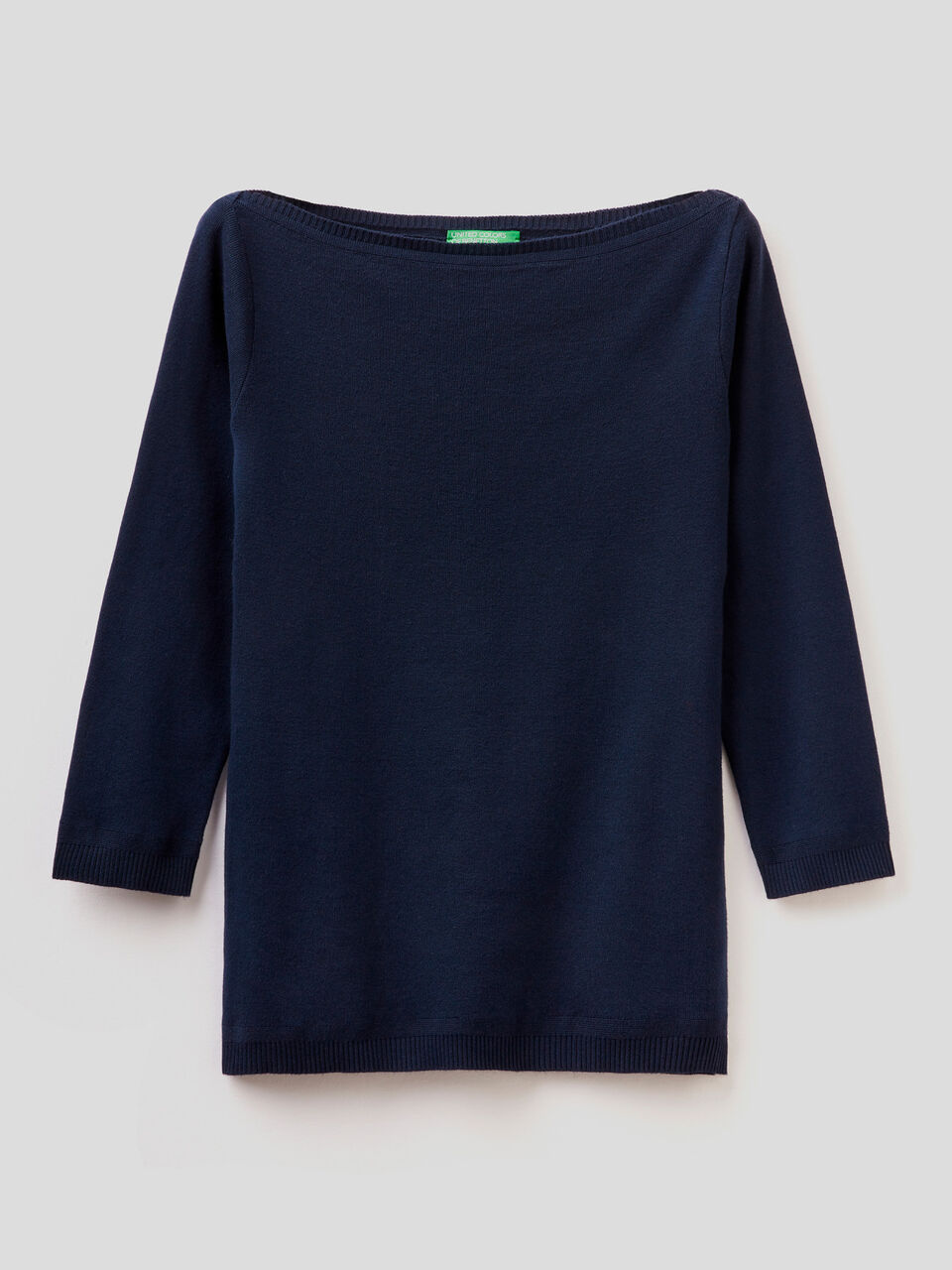 100% cotton boat neck sweater image number 1