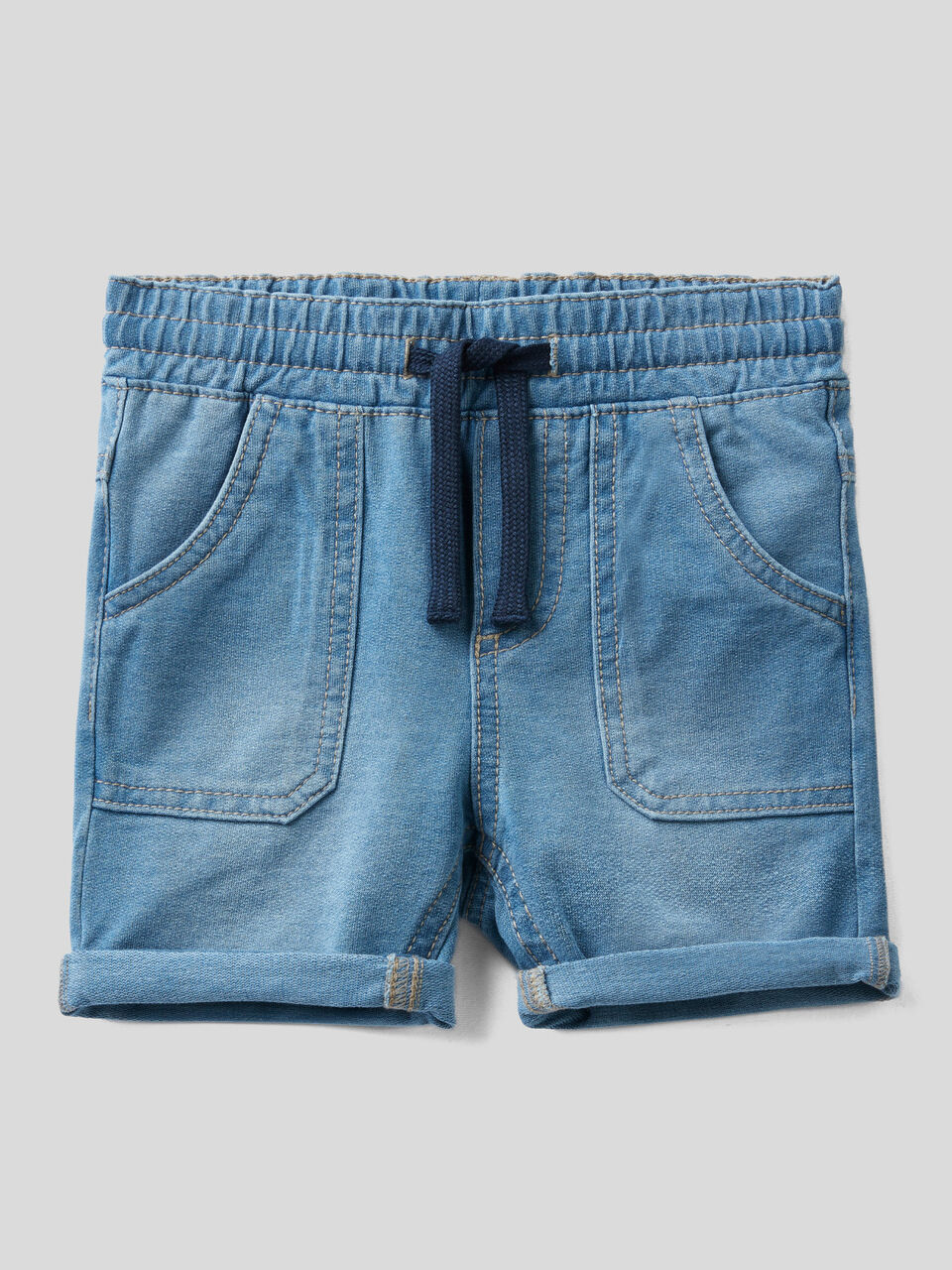 Denim look sweat shorts image number 1