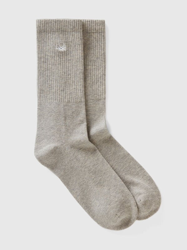 Sporty socks in cotton blend