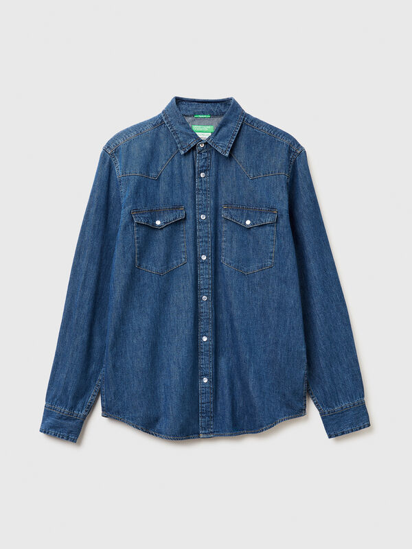 Regular fit denim shirt Men