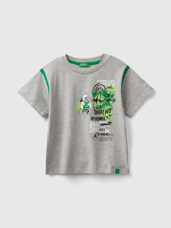 T-shirt with graffiti print in organic cotton Junior Boy