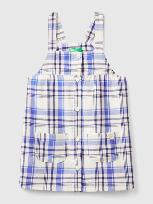 Tartan dungaree dress Junior Girl