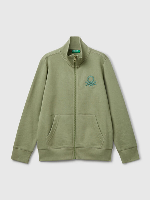Pure cotton sweatshirt with zipper Junior Boy