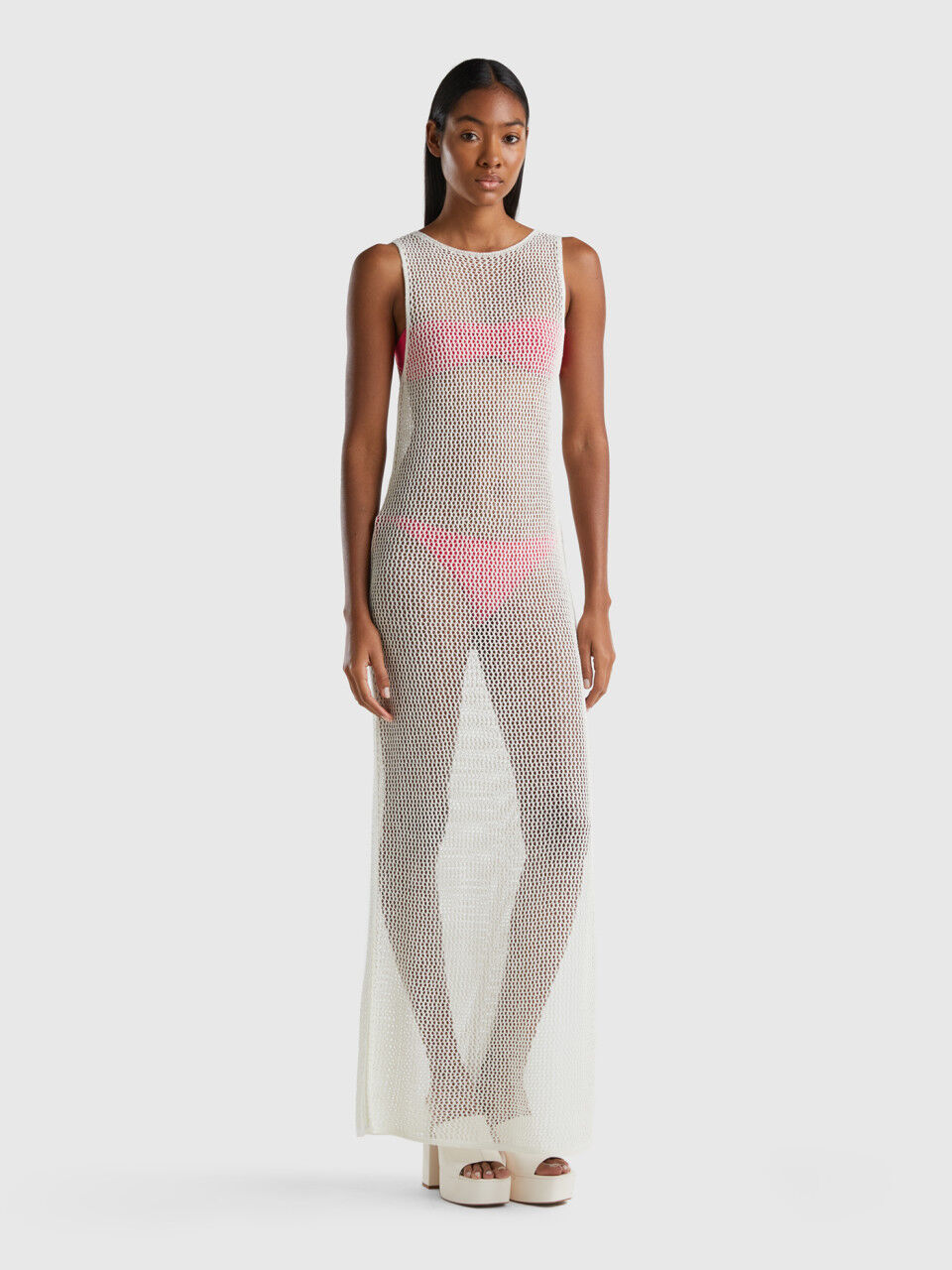 Long crochet dress with slit