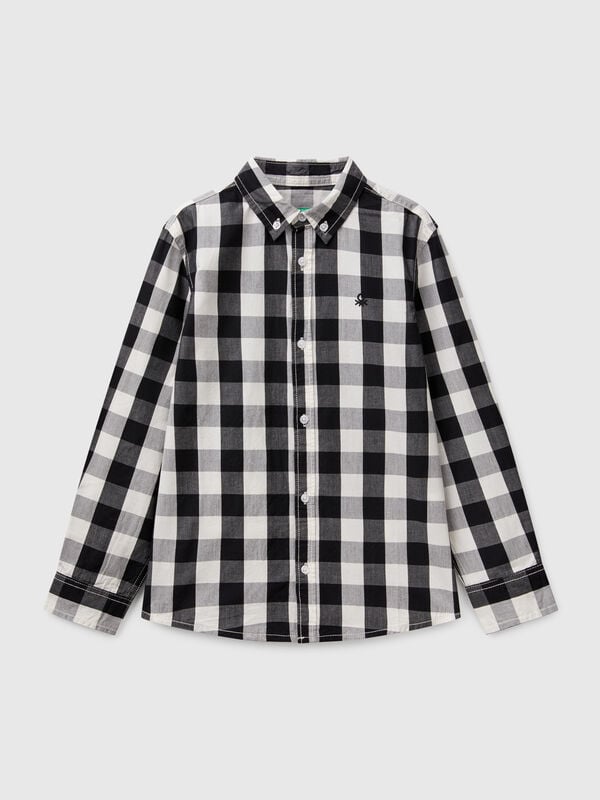 Two-tone check button-down shirt Junior Boy