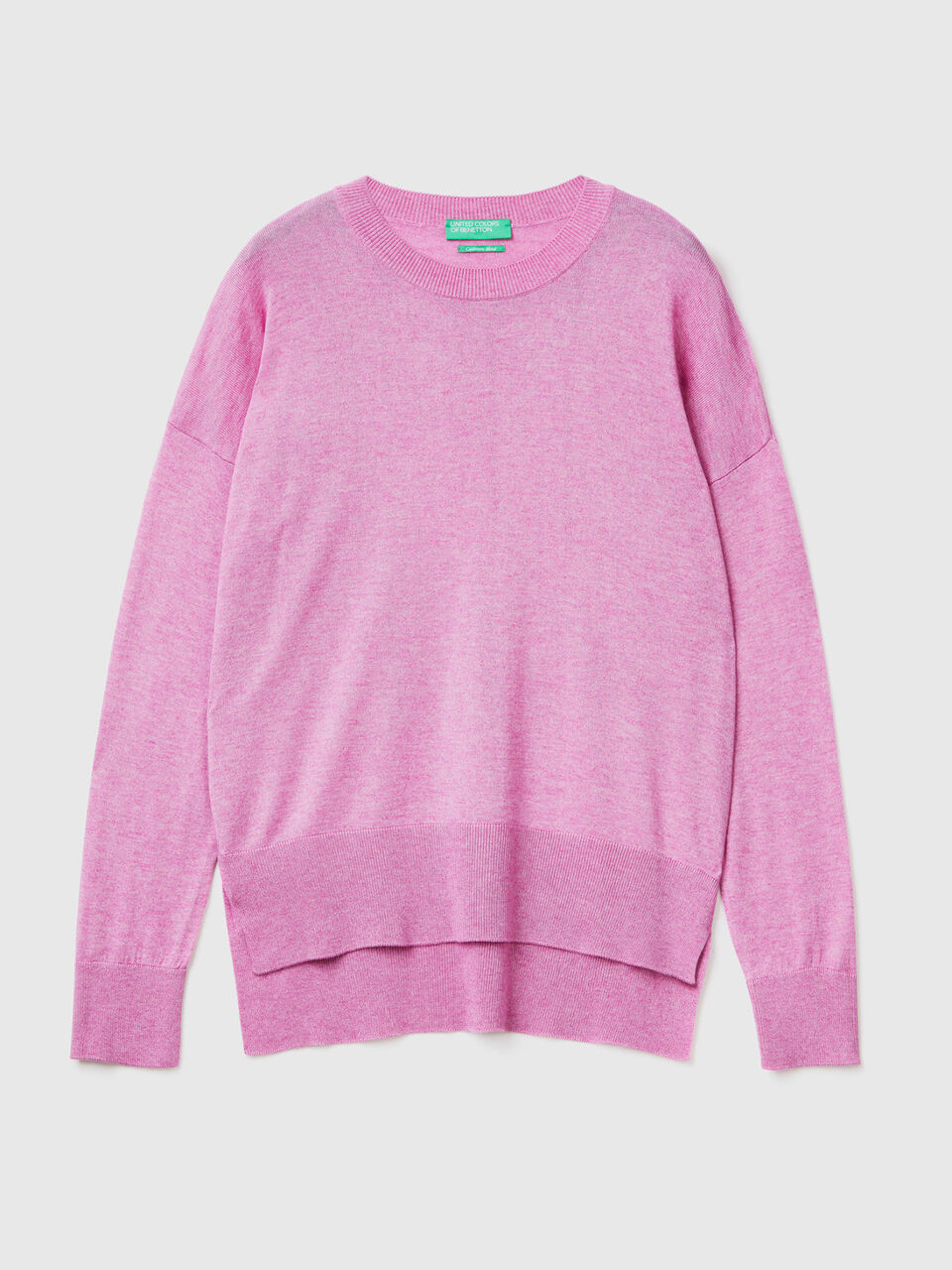 Sweater in viscose blend with slits image number 1