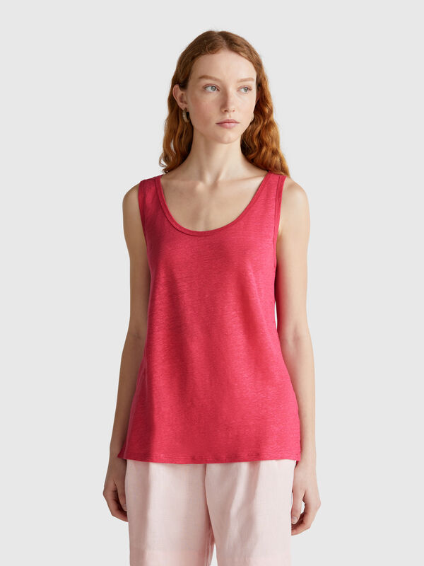 Tank top in pure linen Women
