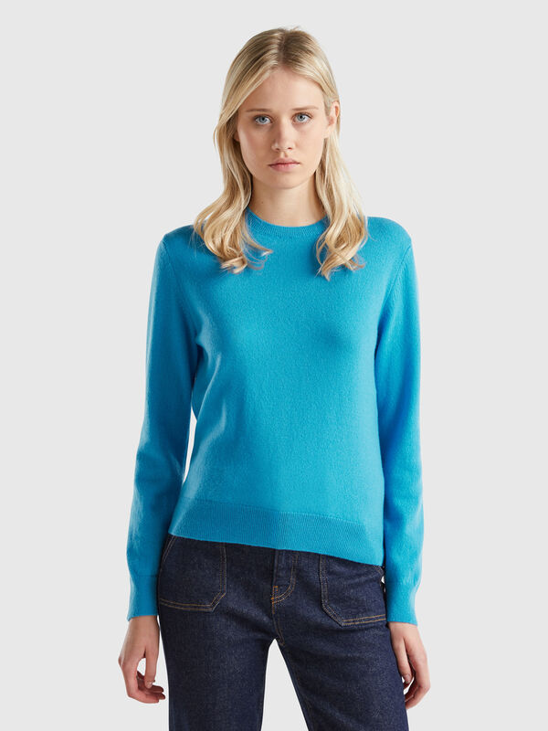 Light blue sweater in pure cashmere Women