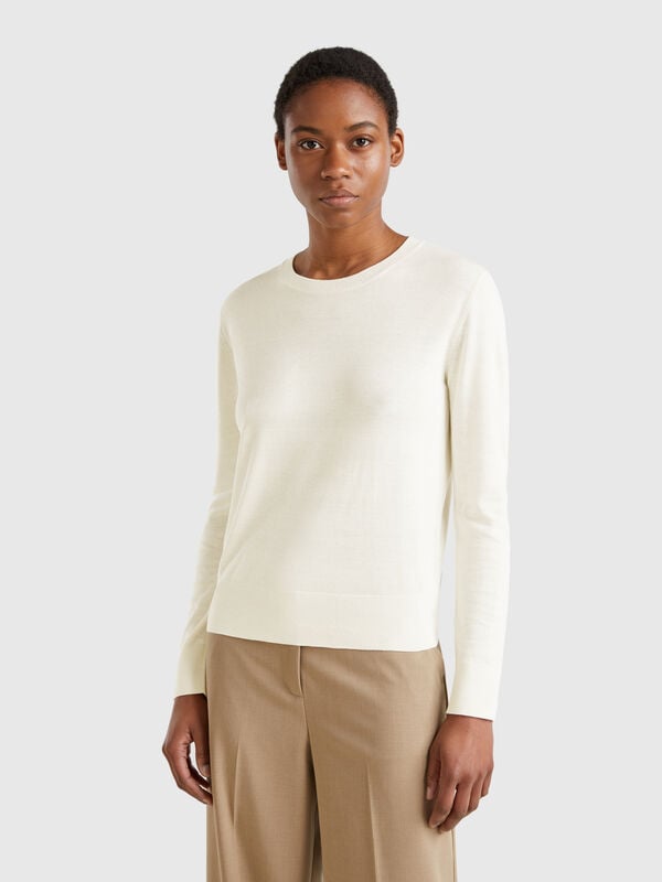 Long sleeve sweater in silk blend Women