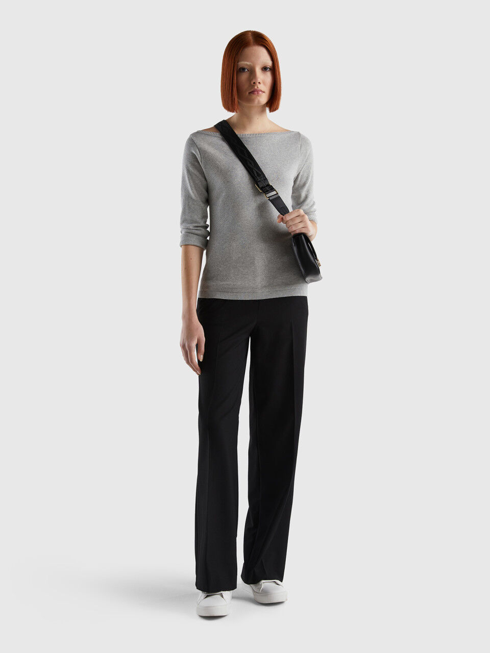 100% cotton boat neck sweater