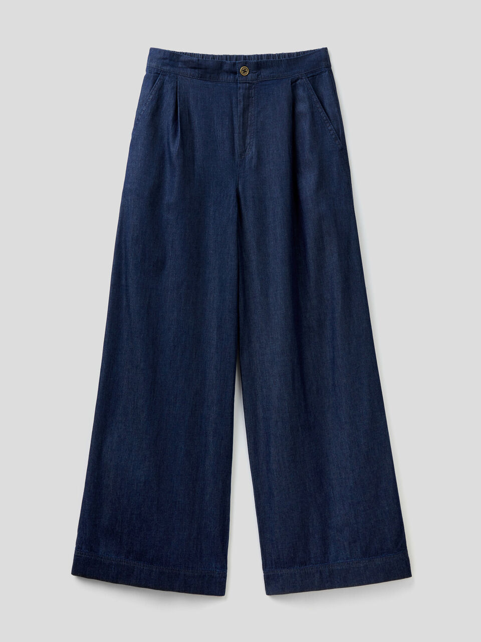 Wide fit trousers in chambray image number 1