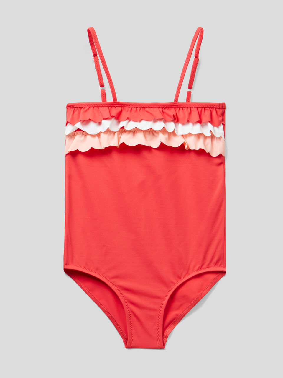 One-piece swimsuit in ECONYL® with frills image number 1