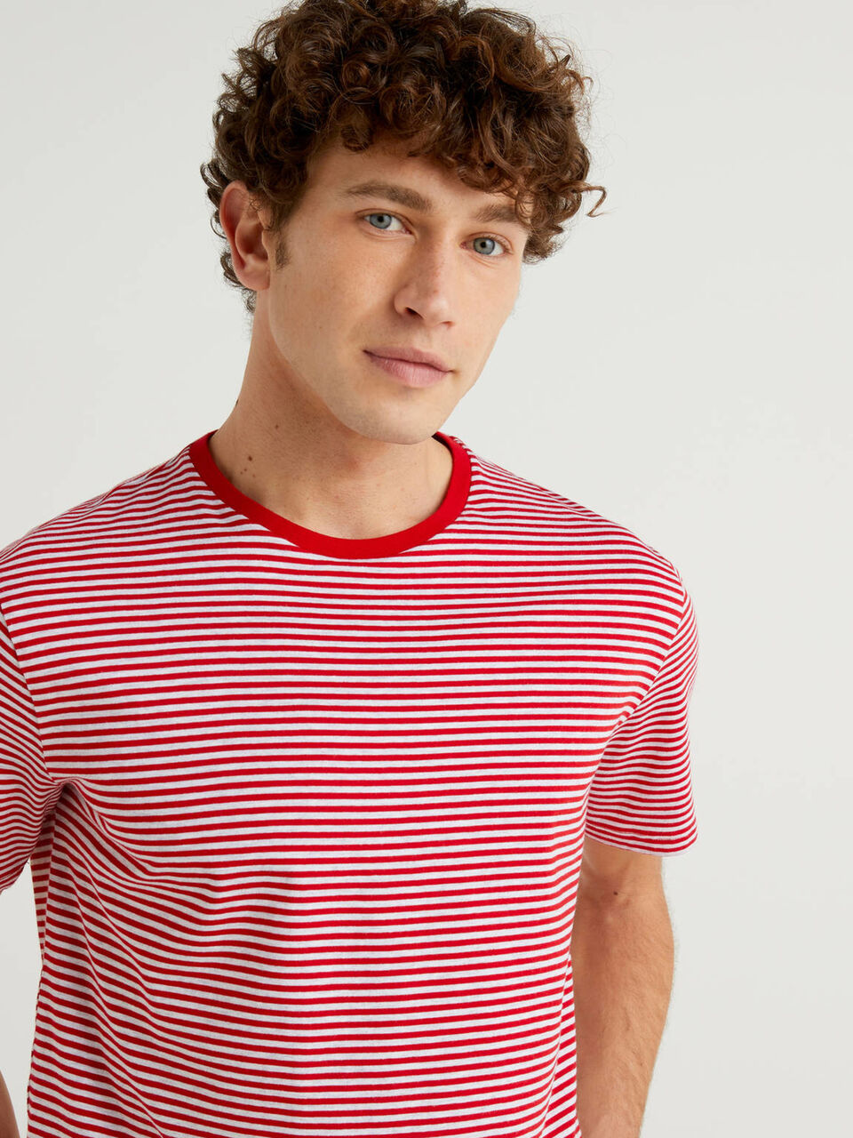 Striped t-shirt in pure cotton Men image number null