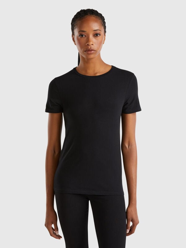 Short sleeve t-shirt in super stretch organic cotton Women
