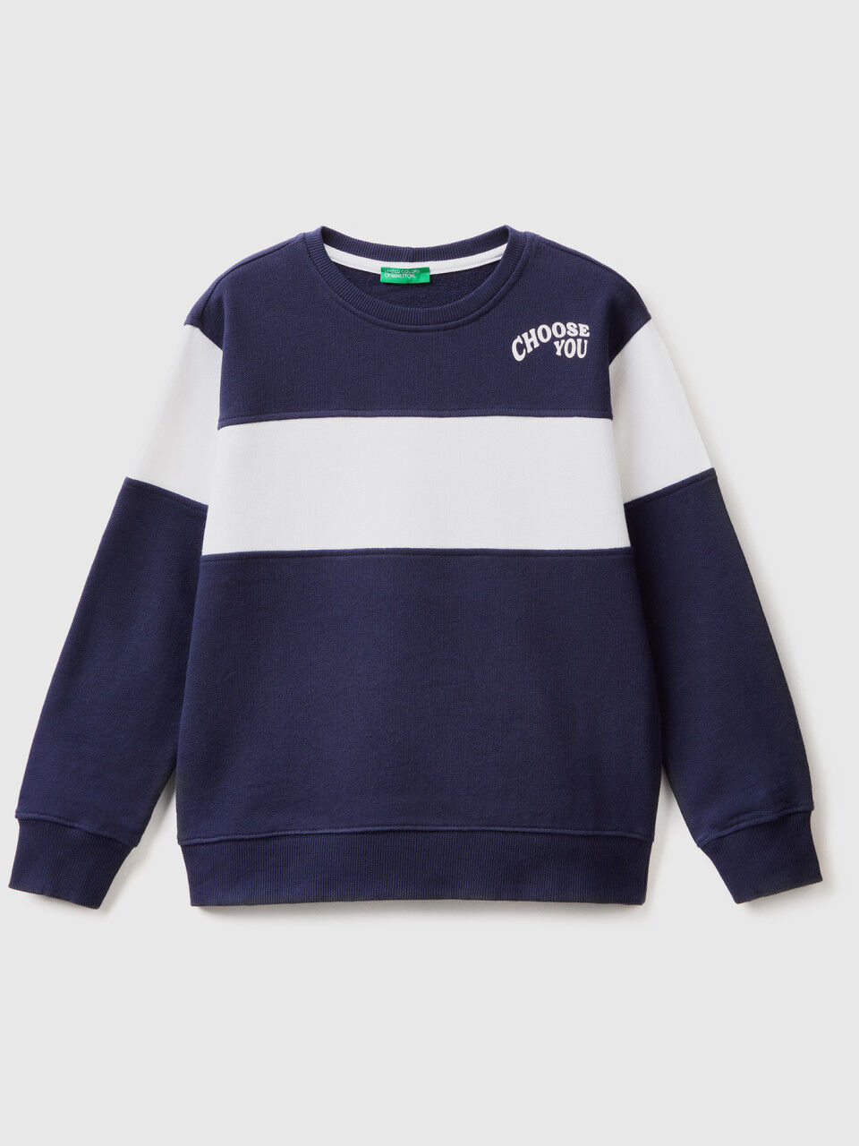 Color block sweatshirt with print