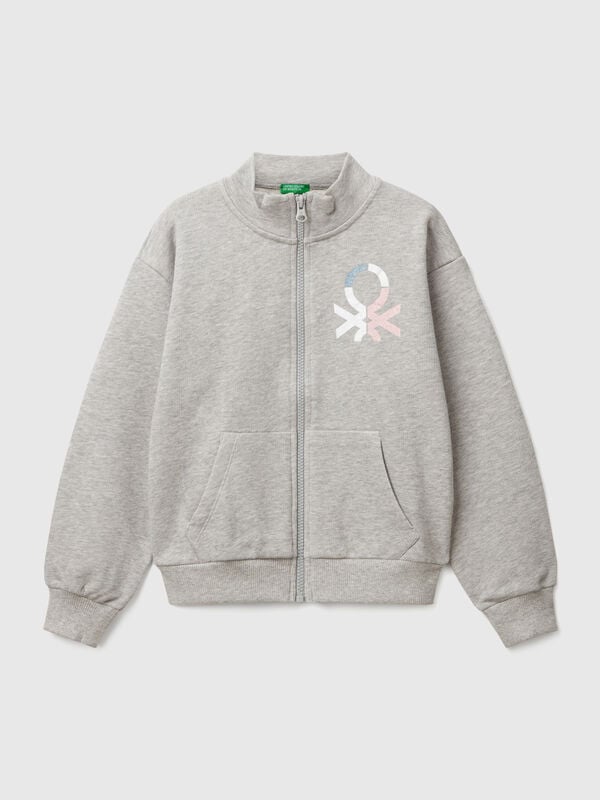High neck sweatshirt with zipper Junior Girl