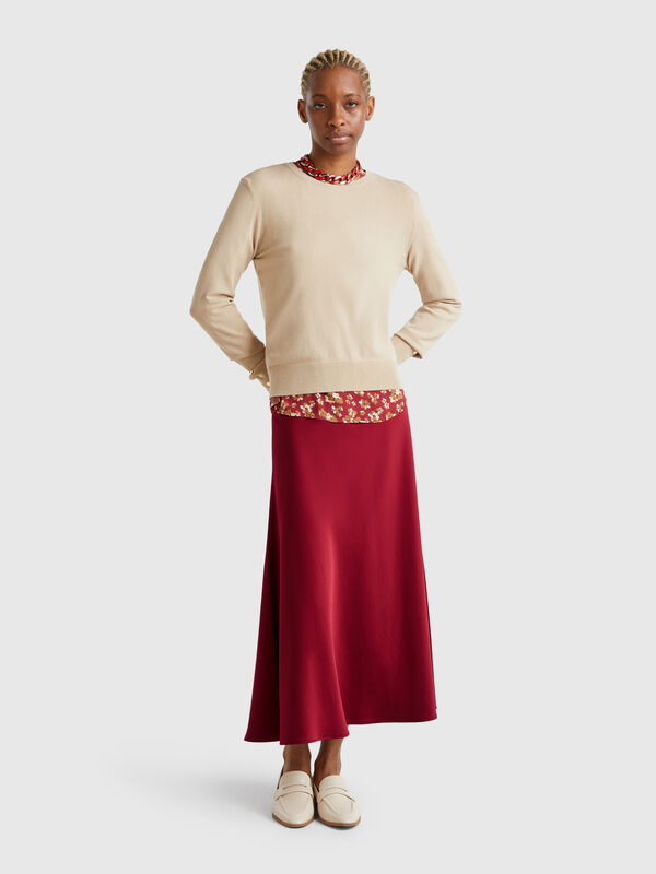 Flowy satin look skirt Women