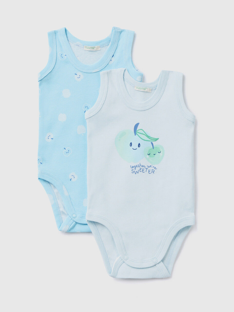 Two tank top bodysuits in organic cotton