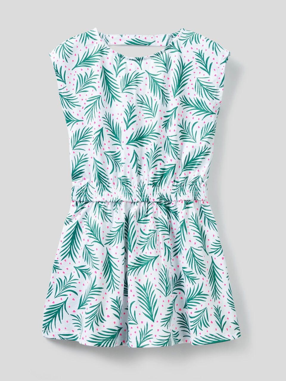 Printed dress in pure cotton image number 1
