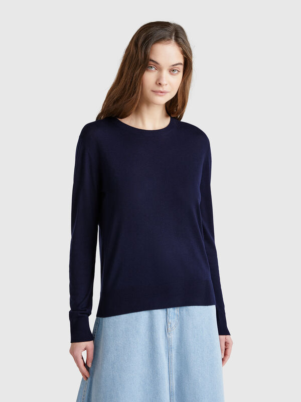Long sleeve sweater in silk blend Women