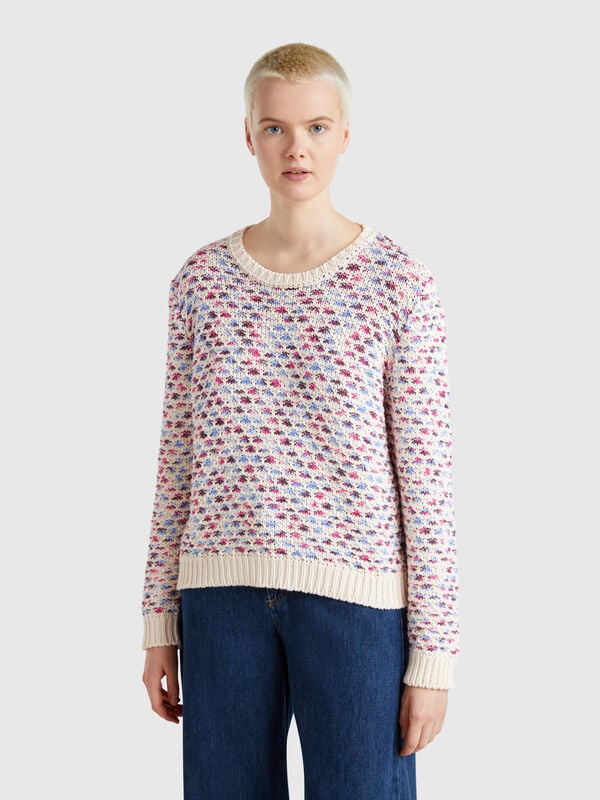 Reversible sweater in cotton blend Women