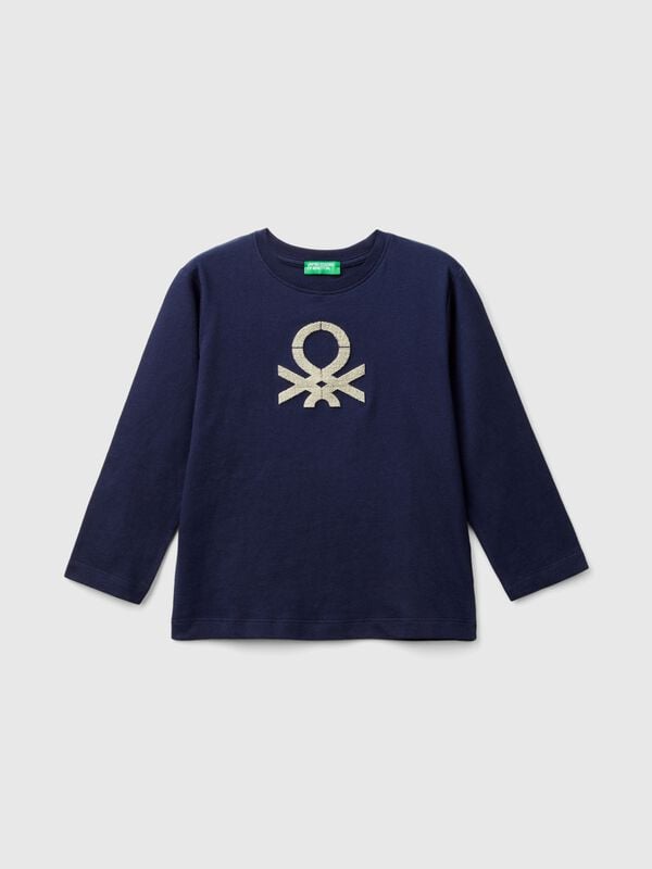 T-shirt in organic cotton with embroidered logo Junior Boy