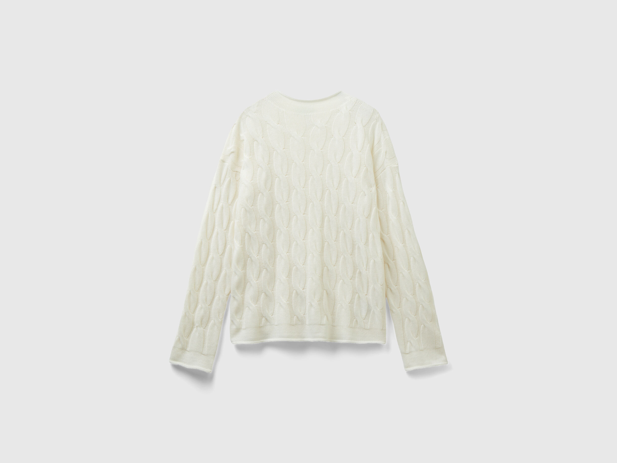 Cable knit sweater white cheap