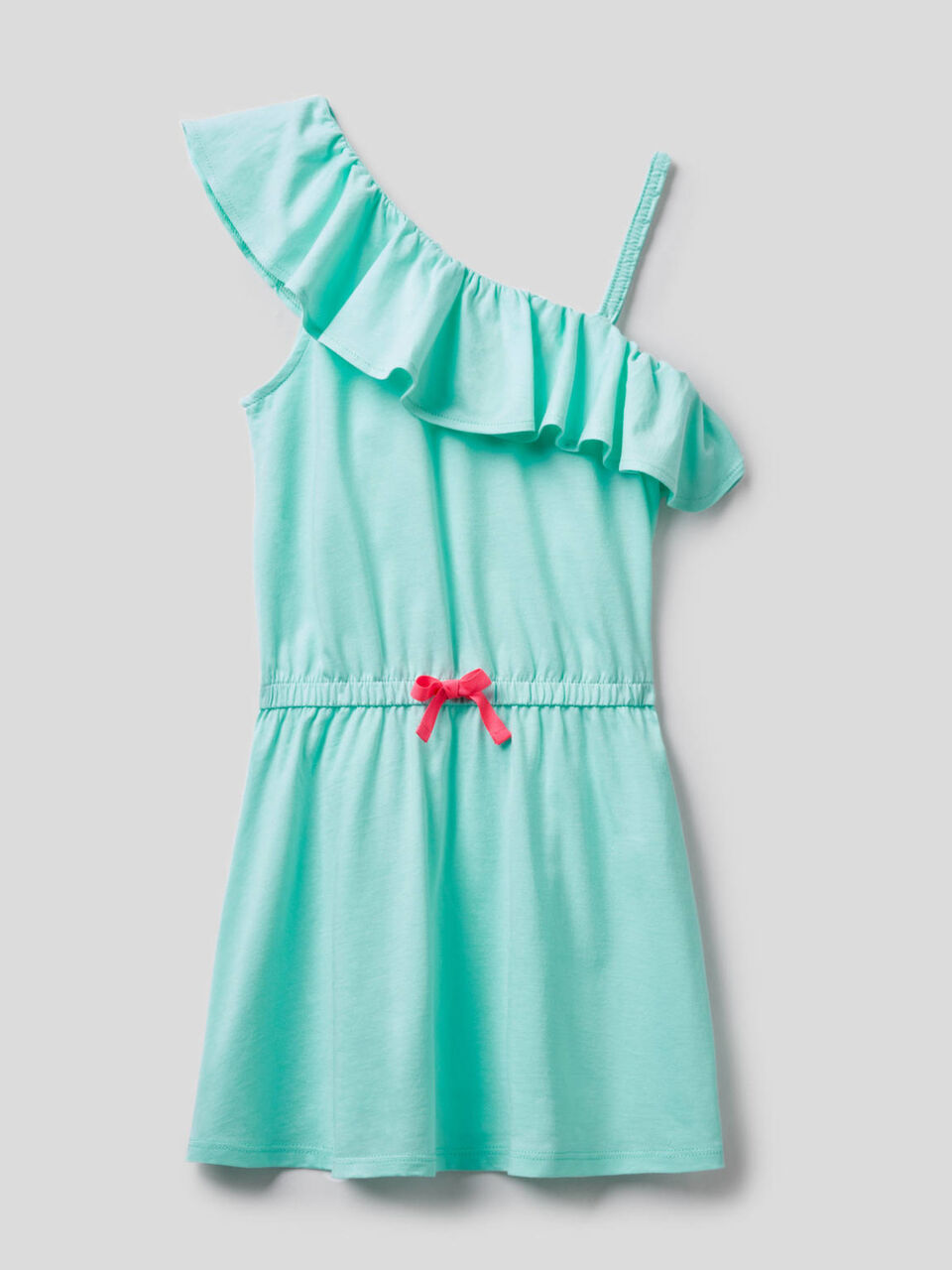 One-shoulder dress with frill image number 1