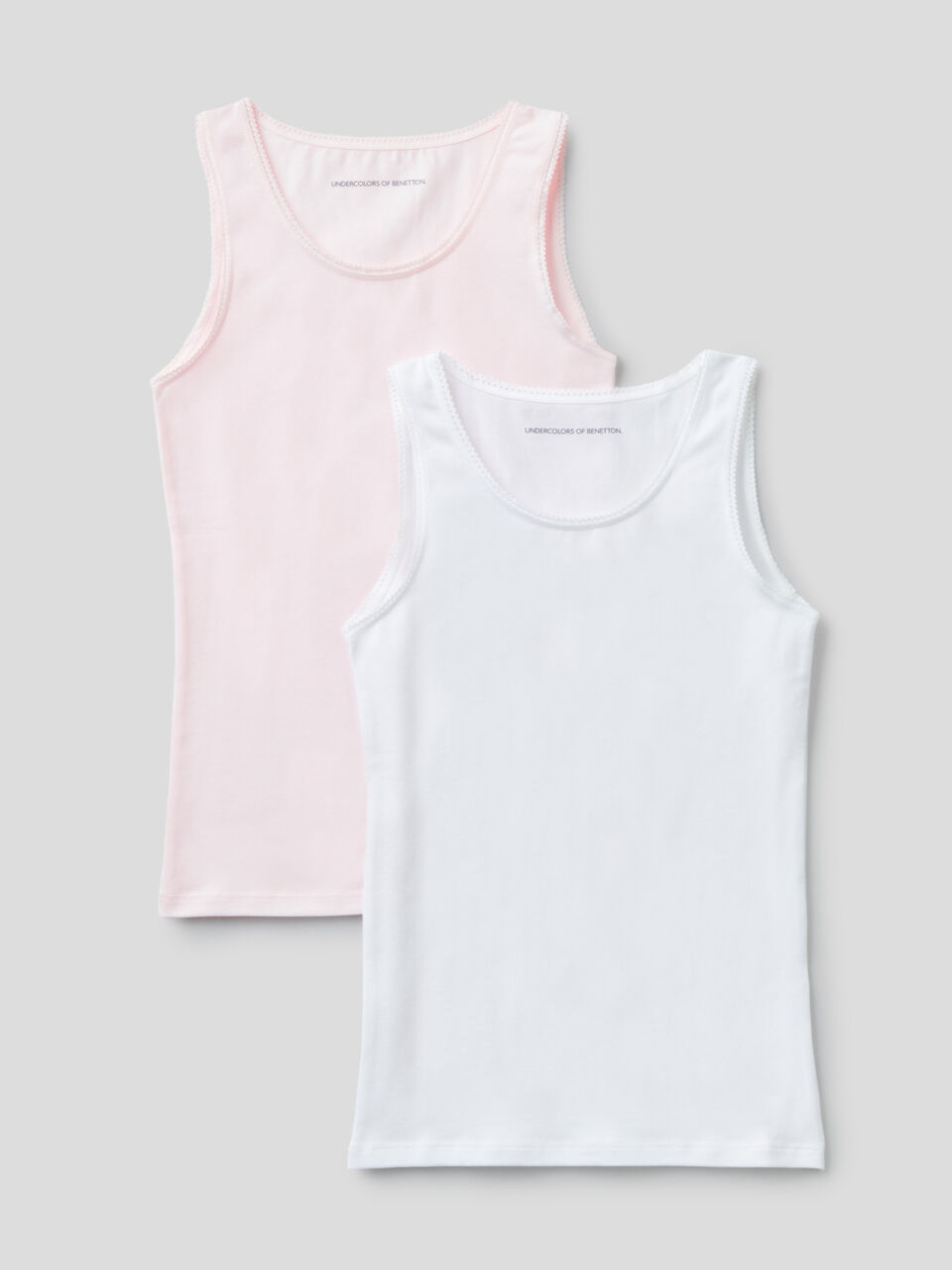 Two tank tops in stretch cotton image number 1