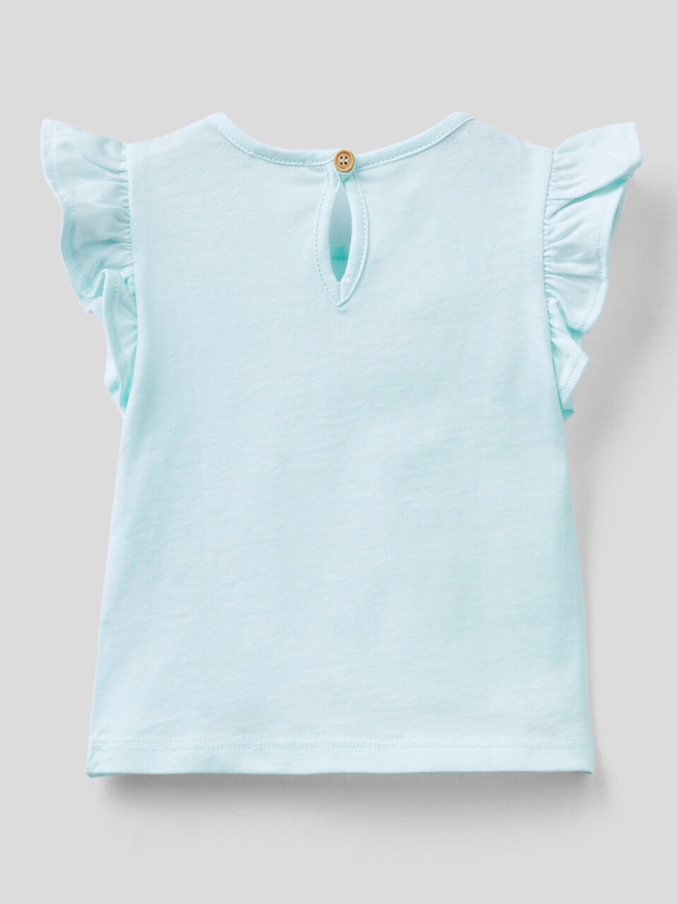 T-shirt with ruffle sleeves in organic cotton image number 2
