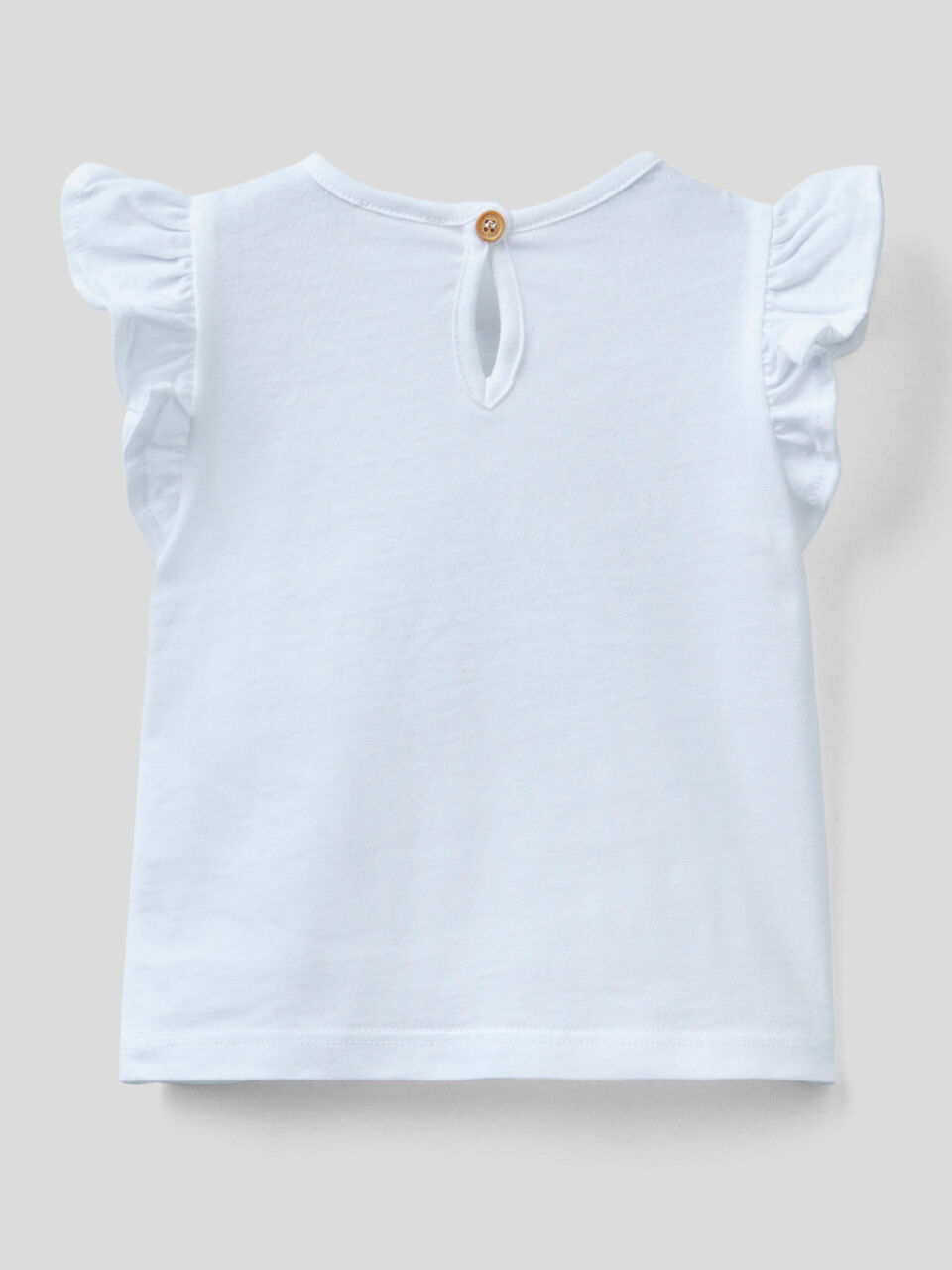 T-shirt with ruffle sleeves in organic cotton image number 2