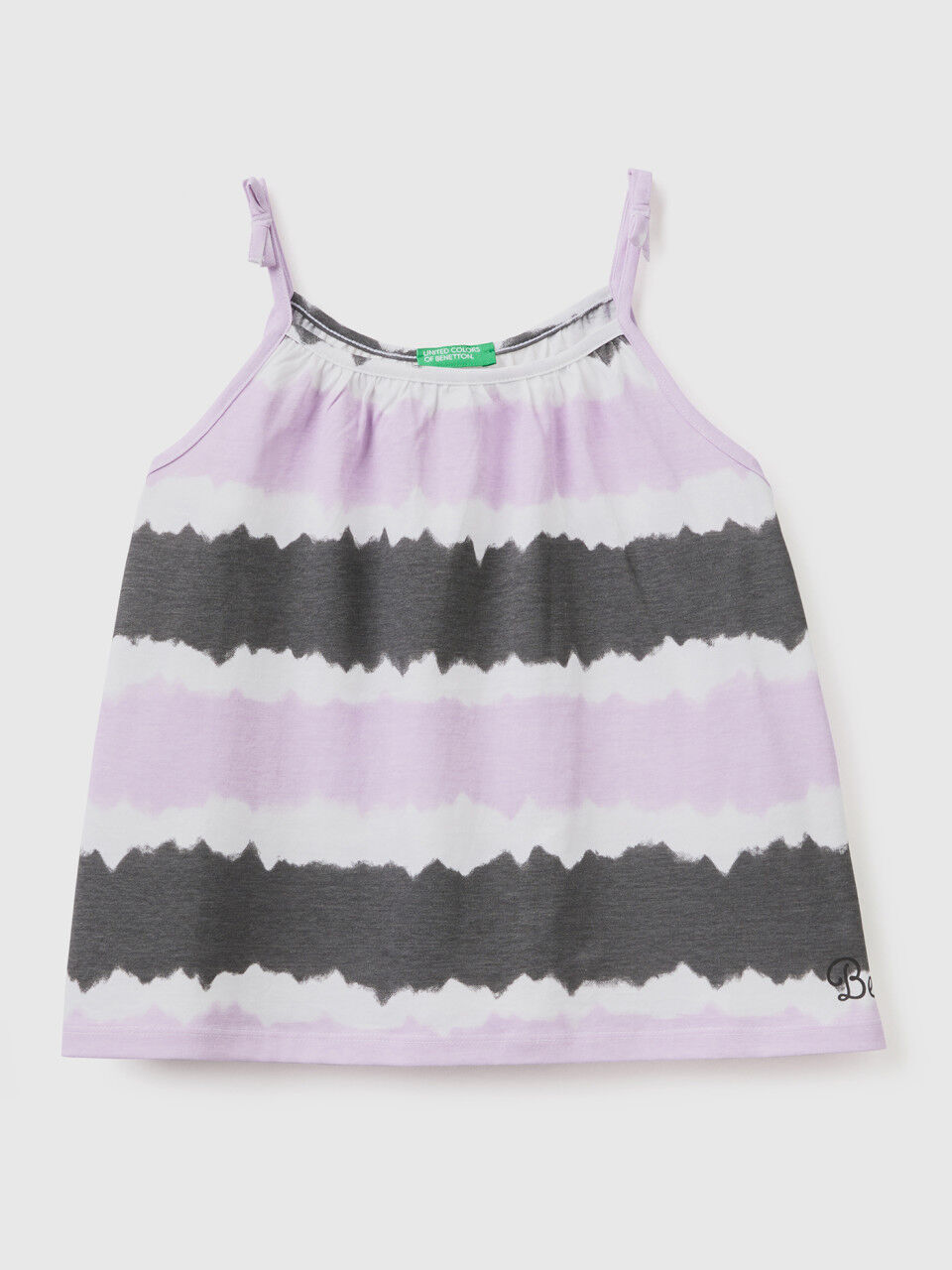 Tie-dye tank top with print