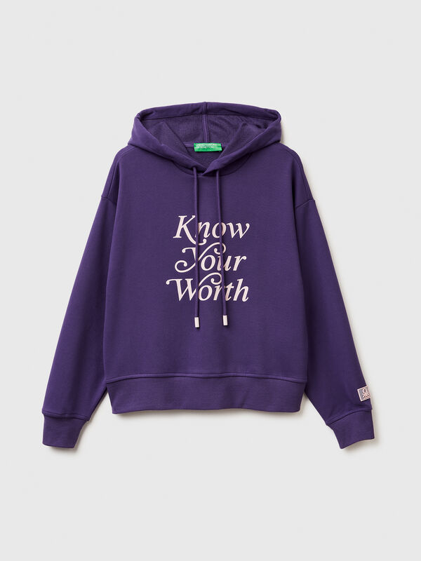 Hoodie with slogan Women