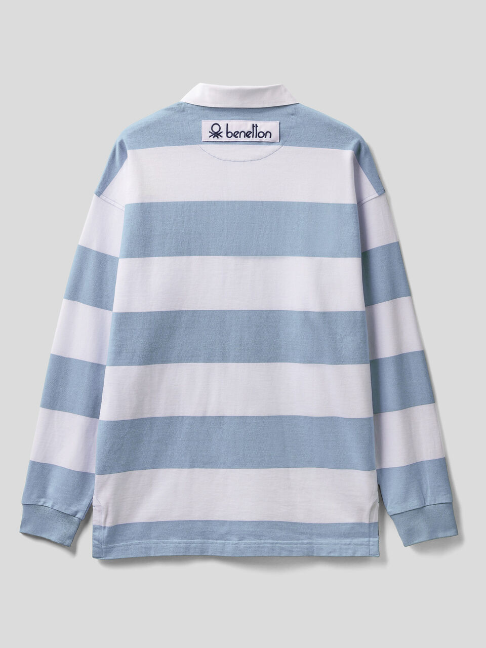 Striped rugby polo in organic cotton image number 2