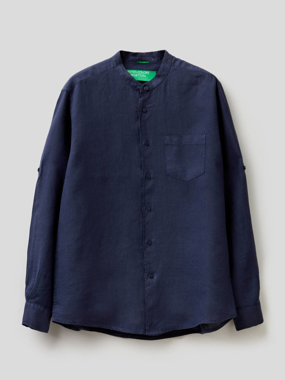 100% linen Mandarin collar shirt Men image number 1