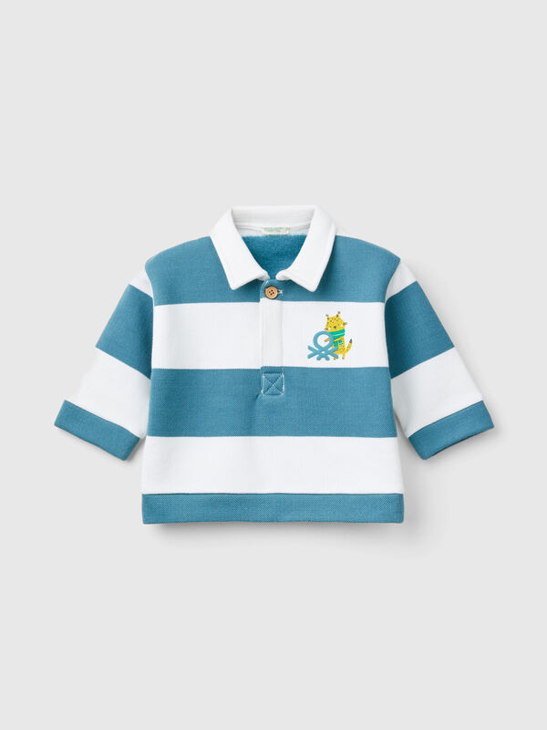 Striped polo with print New Born (0-18 months)