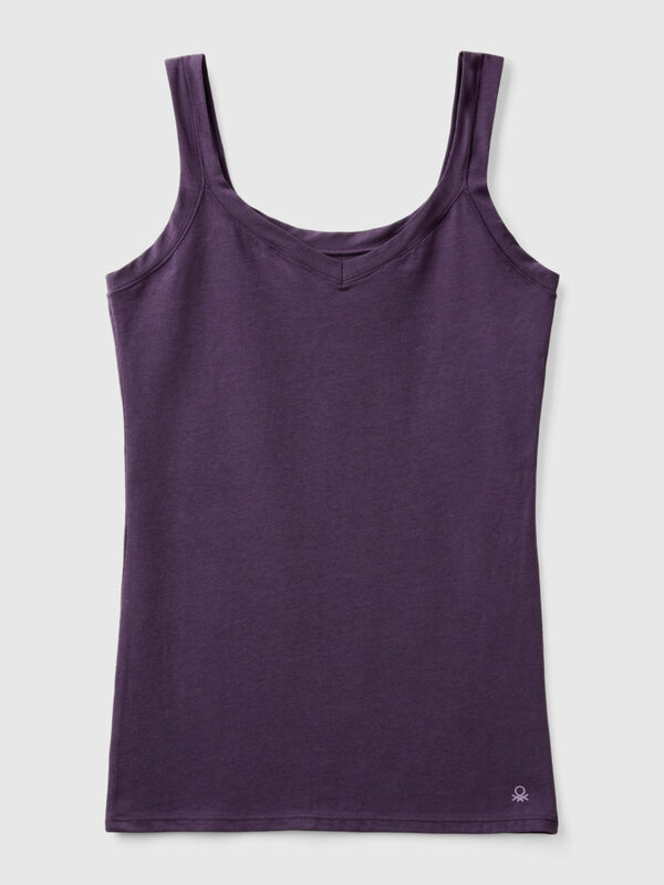 Tank top in super stretch organic cotton Women