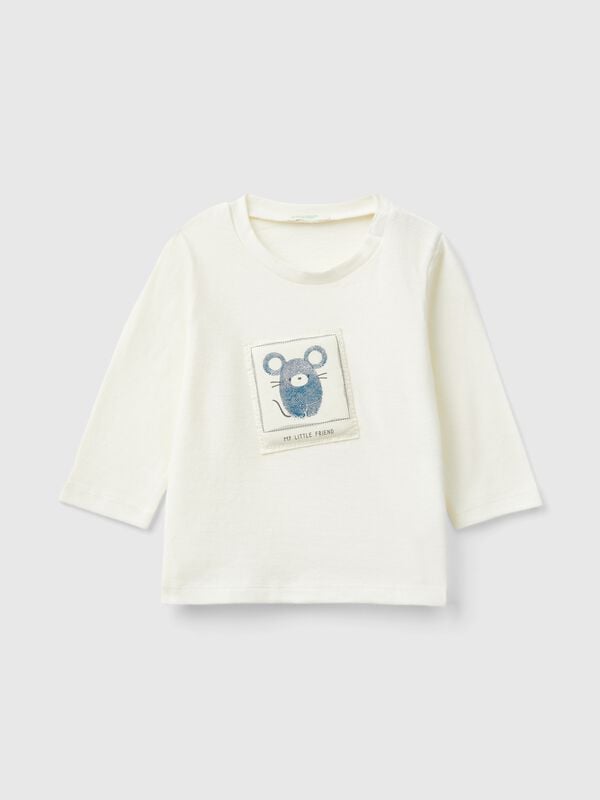 T-shirt with animal patch New Born (0-18 months)