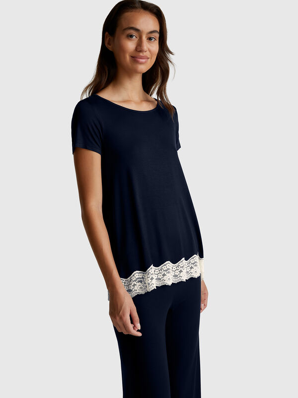 Short sleeve top with lace Women