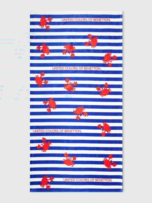 Striped beach towel with crabs Junior Boy