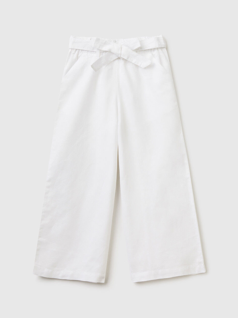Palazzo trousers in linen blend