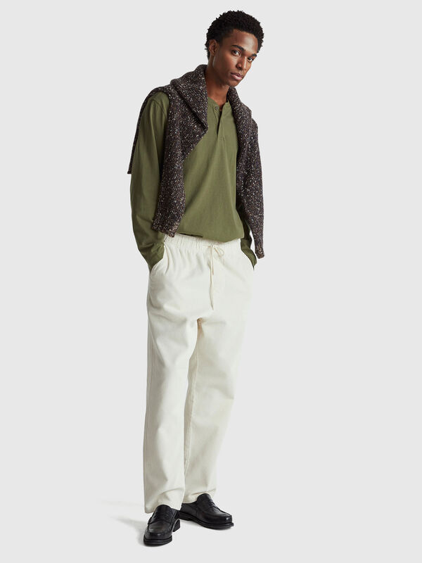 T-shirt with Henley collar Men