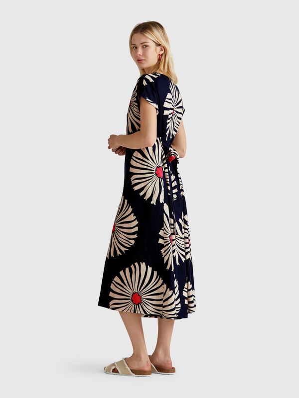 Printed linen dress Women