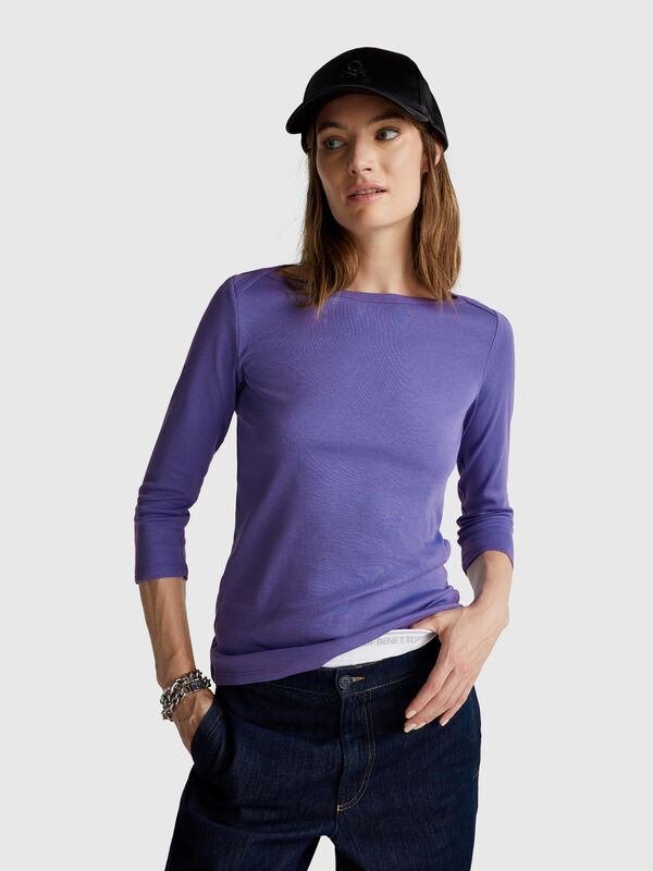 T-shirt with boat neck Women