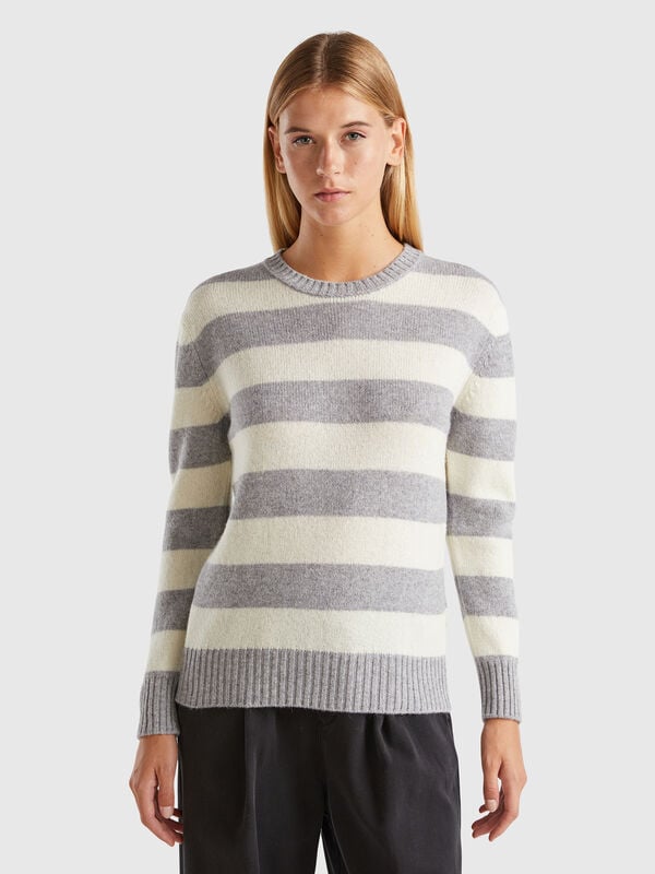 Striped sweater in pure Shetland wool Women