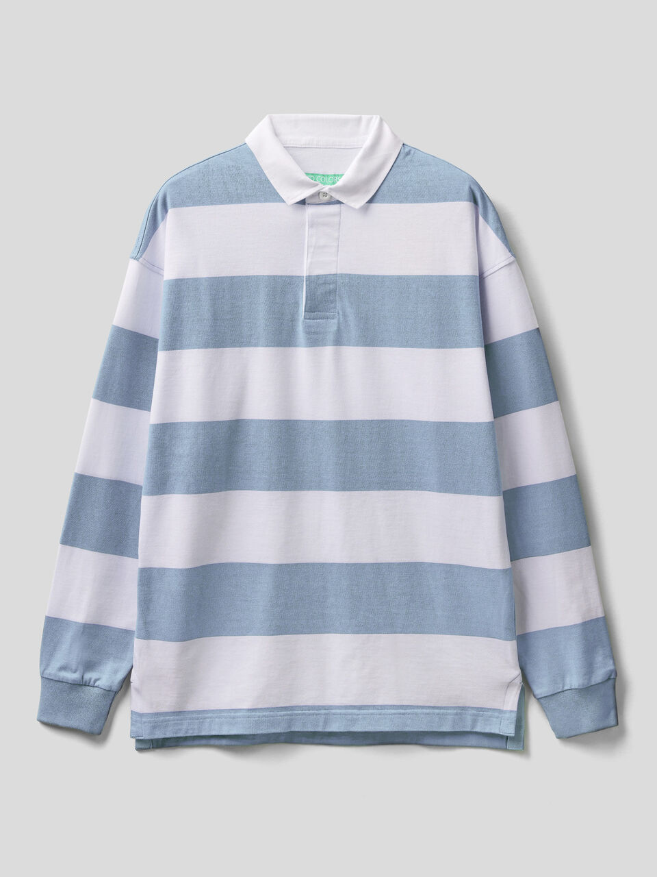 Striped rugby polo in organic cotton image number 1